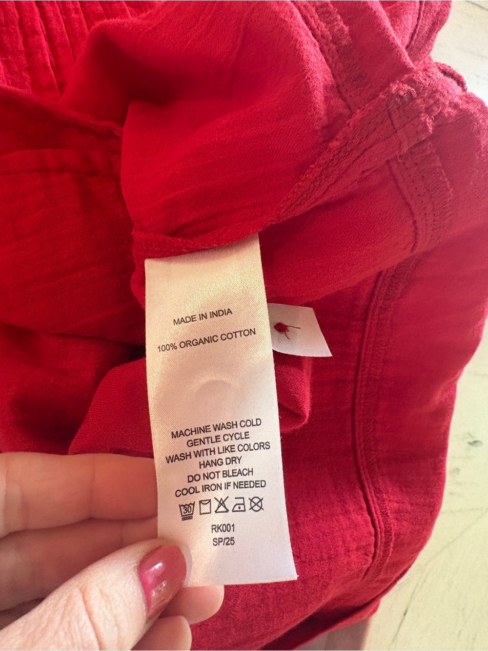 Quince 100% Organic Cotton Gauze Sleeveless Swing Dress, Red Wild Cherry, sz XS - Picture 10 of 10